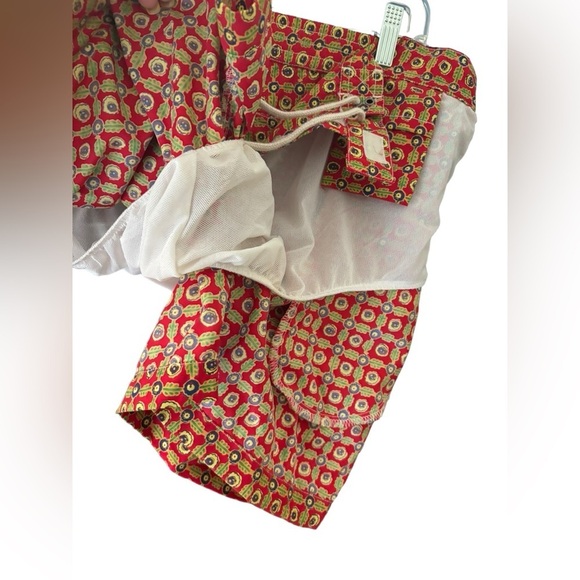 Polo by Ralph Lauren Vintage Board Shorts Blue Tab Silver Geometric Size L - Picture 4 of 12